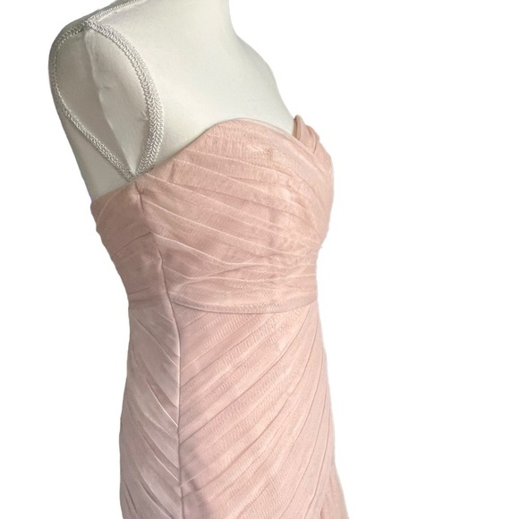White by Vera Wang Blush Strapless Bobbin Net Gown w/Sweetheart Neckline Size 6 - Picture 6 of 14